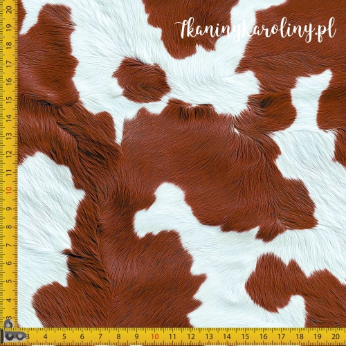 WELUR TAPICERSKI Krowie łaty - brąz [6-8]