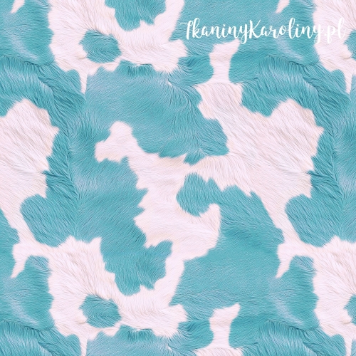 WELUR TAPICERSKI Krowie łaty - morski [6-8]