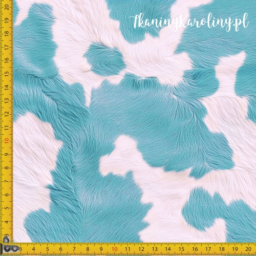 WELUR TAPICERSKI Krowie łaty - morski [6-8]