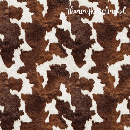 SOFTSHELL WODOODPORNY Krowie łaty - gęste brązowe łaty [6-8]