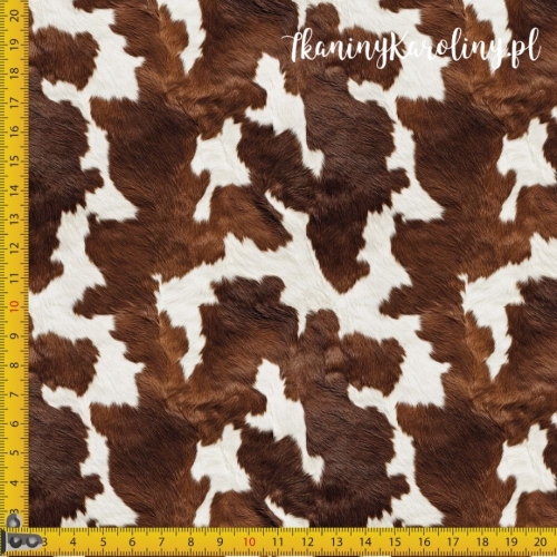 SOFTSHELL WODOODPORNY Krowie łaty - gęste brązowe łaty [6-8]