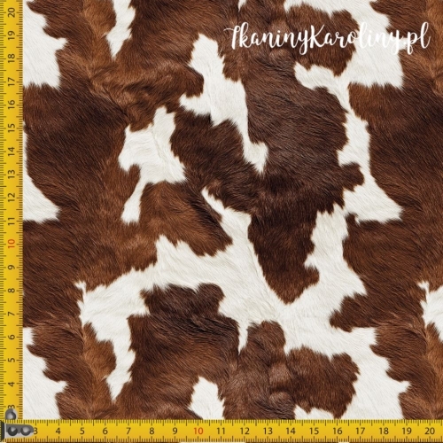 WELUR TAPICERSKI Krowie łaty - gęste brązowe łaty [6-8]