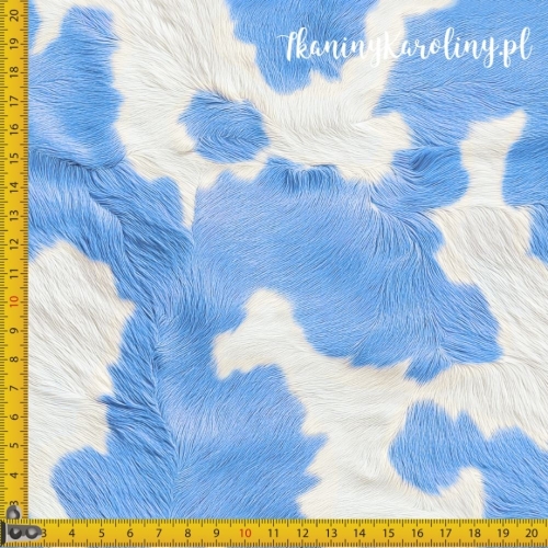 WELUR TAPICERSKI Krowie łaty - błękit [6-8]