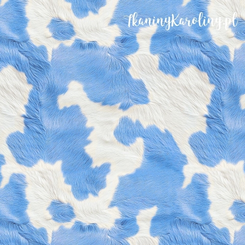 SOFTSHELL WODOODPORNY Krowie łaty - błękit [6-8]