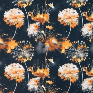 OD RĘKI - TKANINA WODOODPORNA OXFORD Dmuchawce na czarnym 