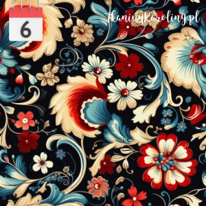 OD RĘKI - TKANINA WODOODPORNA OXFORD Paisley kwiatowy 1 