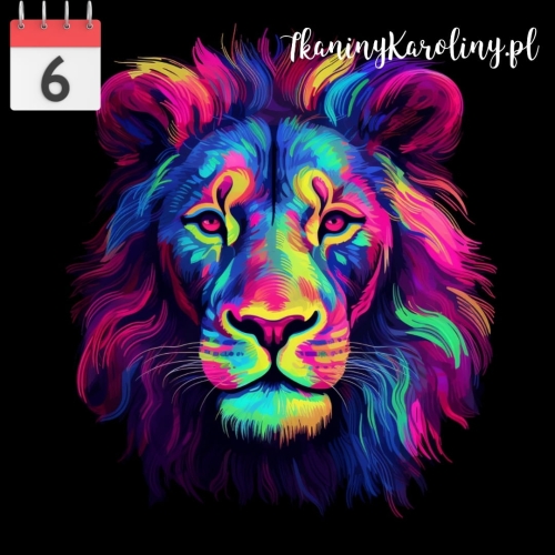 OD RĘKI - Panel wodoodporny 50x50cm Lew fluo