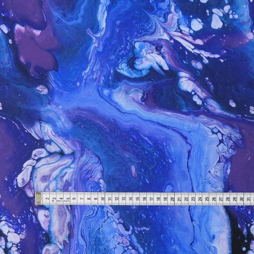 TKANINA WODOODPORNA Abstrakcja pouring - fioletowa