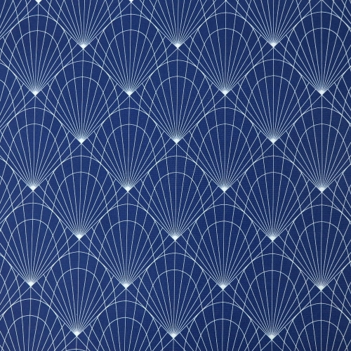 TKANINA WODOODPORNA Art deco na granatowym