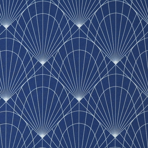 TKANINA WODOODPORNA Art deco na granatowym