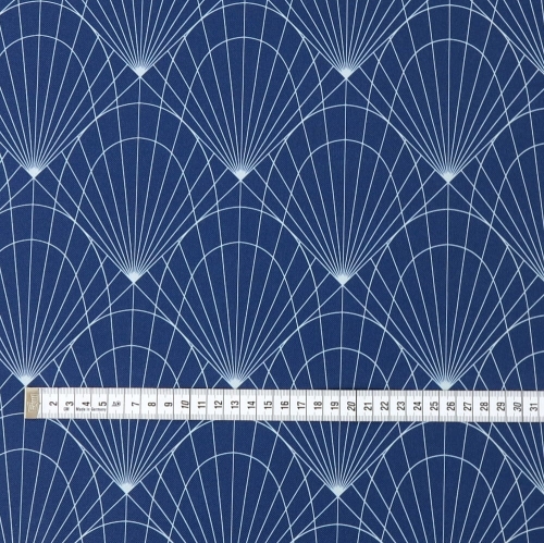 TKANINA WODOODPORNA Art deco na granatowym