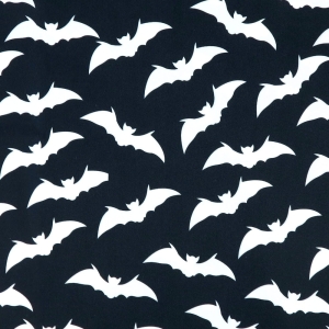 OD RĘKI - TKANINA WODOODPORNA Nietoperze na czarnym 