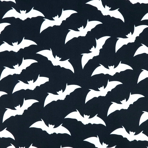 OD RĘKI - TKANINA WODOODPORNA Nietoperze na czarnym