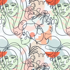 OD RĘKI - TKANINA WODOODPORNA Twarze szkicowane 