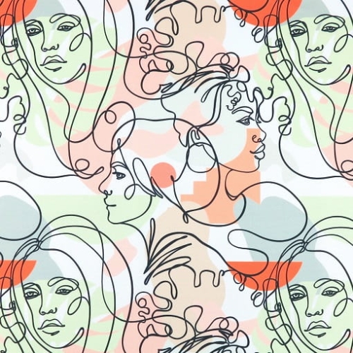 TKANINA WODOODPORNA Szkicowane twarze