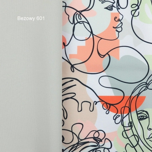 TKANINA WODOODPORNA Twarze szkicowane