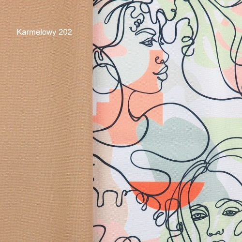 TKANINA WODOODPORNA Twarze szkicowane