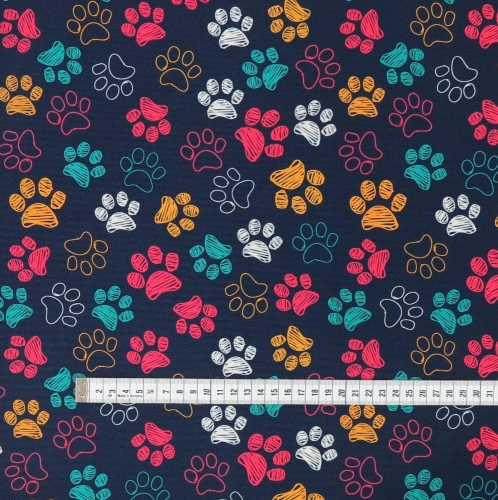 TKANINA WODOODPORNA Psie łapy (mały wzór)