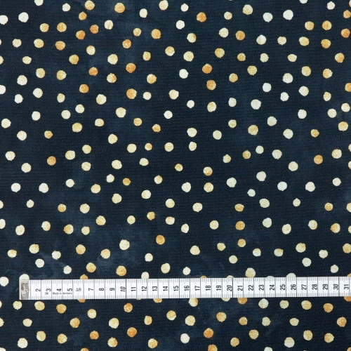 TKANINA WODOODPORNA Plamki złote na czarnym