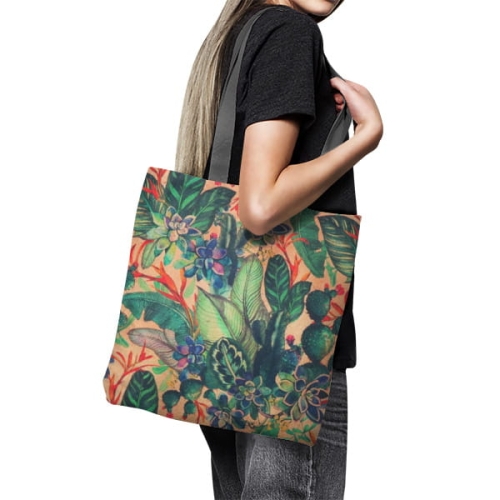 TKANINA-WODOODPORNA-Kaktusy-i-liscie-palmowe 600x600 Girl With Bag.jpg
