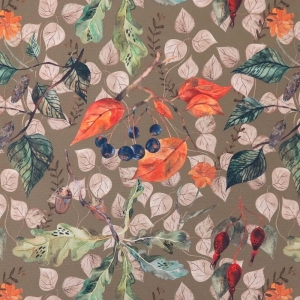 OD RĘKI - TKANINA WODOODPORNA OXFORD Las jesienny oliwkowo - brązowy