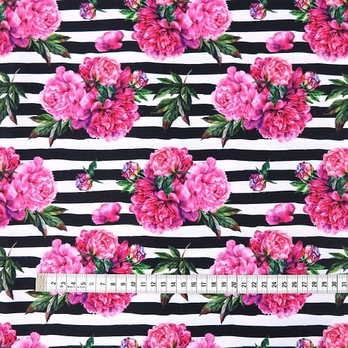 TKANINA WODOODPORNA Piwonie na pasach (mały wzór) 2.JPG