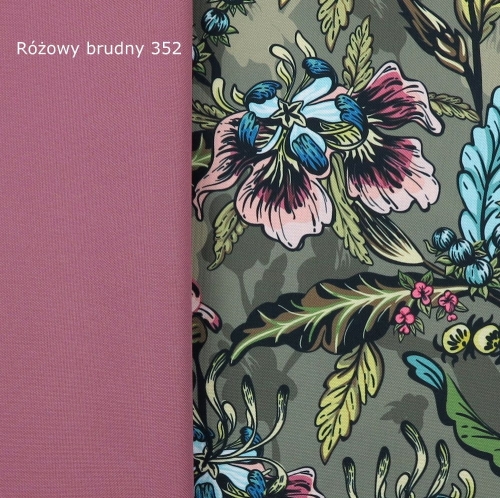 TKANINA WODOODPORNA Kwiaty na khaki