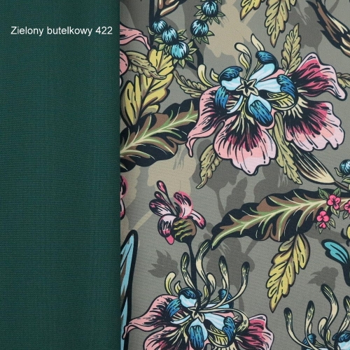 TKANINA WODOODPORNA Kwiaty na khaki