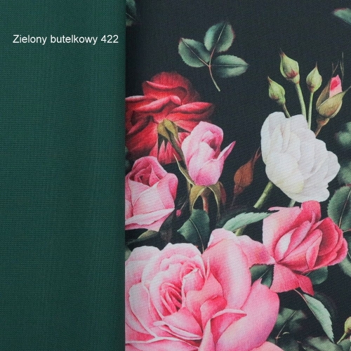 TKANINA WODOODPORNA Róże na czarnym tle