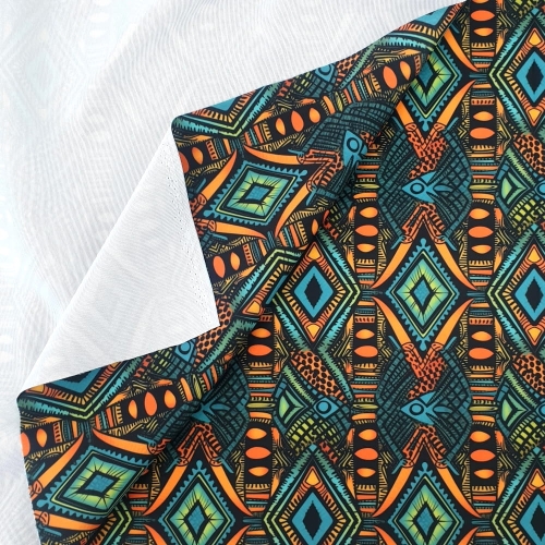 WELUR TAPICERSKI Afrykański wzór zielony