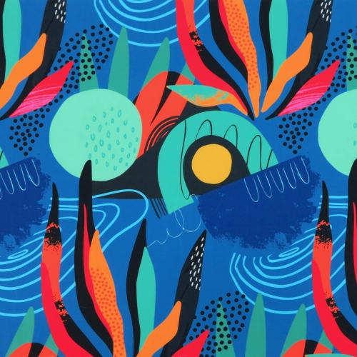 WELUR TAPICERSKI Abstrakcja niebieska