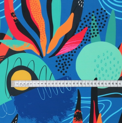 WELUR TAPICERSKI Abstrakcja niebieska