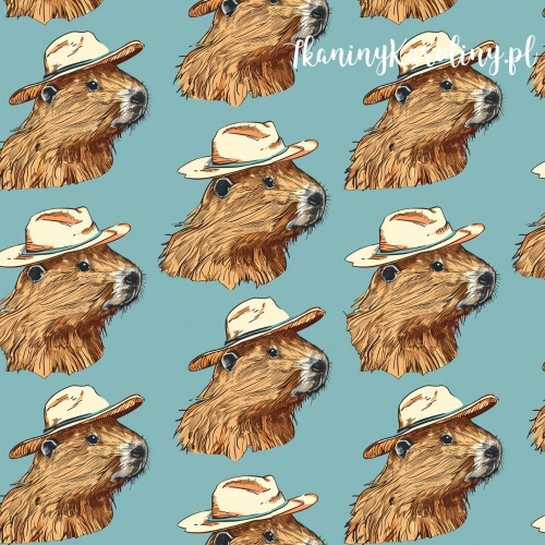 SOFTSHELL WODOODPORNY - Kapibary w jasnych kapeluszach [6-8]