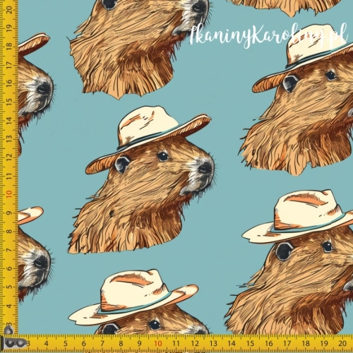 SOFTSHELL WODOODPORNY - Kapibary w jasnych kapeluszach [6-8]