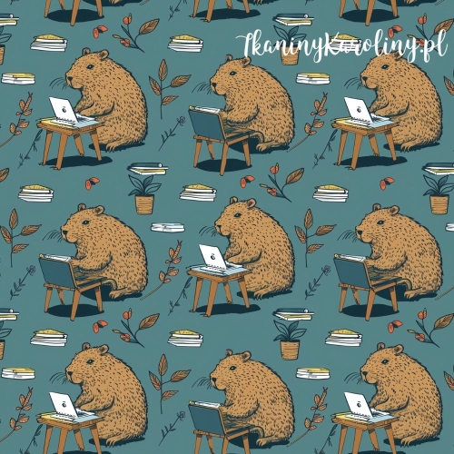 WELUR TAPICERSKI - Kapibary przy laptopach [6-8]