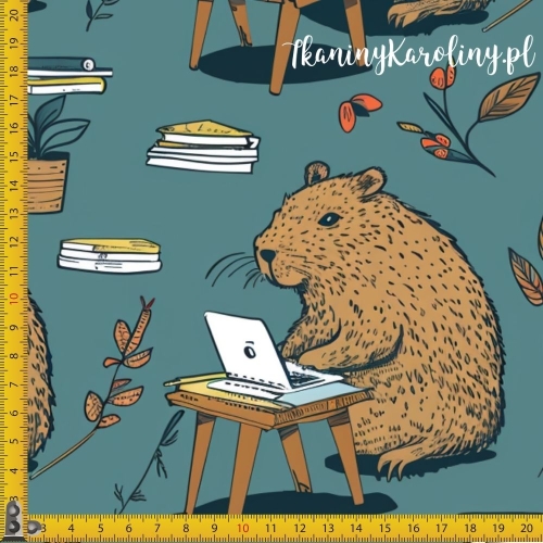 WELUR TAPICERSKI - Kapibary przy laptopach [6-8]