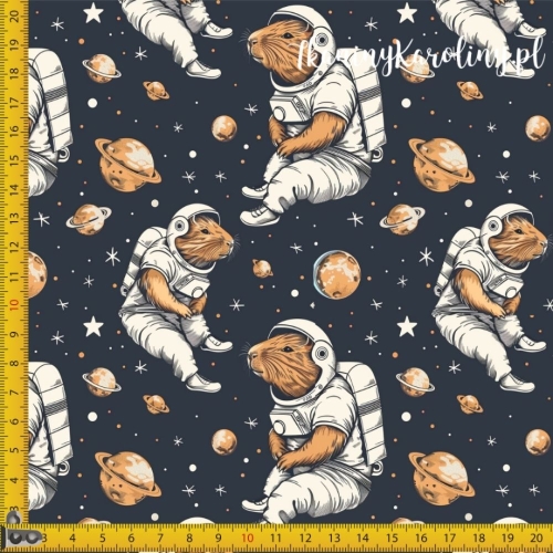 TKANINA WODOODPORNA OXFORD - Kapibara w kosmosie [6-8]