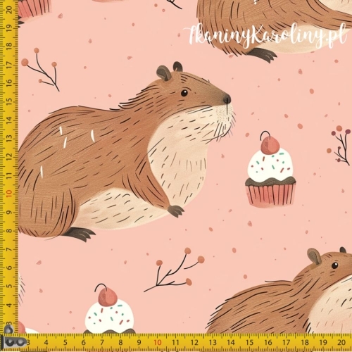 WELUR TAPICERSKI - Kapibara i babeczki [6-8]