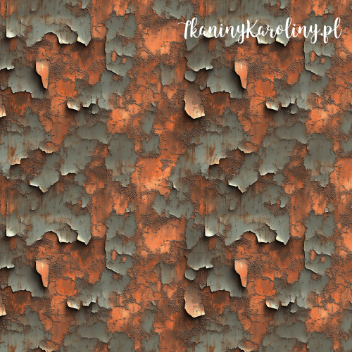 TKANINA WODOODPORNA OXFORD - Metal i rdza - szara kora drzewa [6-8]