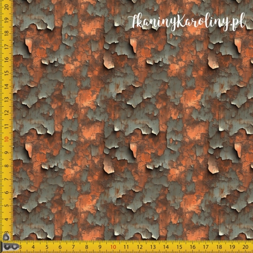 SOFTSHELL WODOODPORNY - Metal i rdza - szara kora drzewa [6-8]