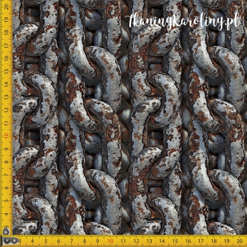 TKANINA WODOODPORNA OXFORD - Metal i rdza - łańcuchy [6-8]