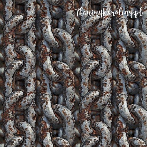 TKANINA WODOODPORNA OXFORD - Metal i rdza - łańcuchy [6-8]