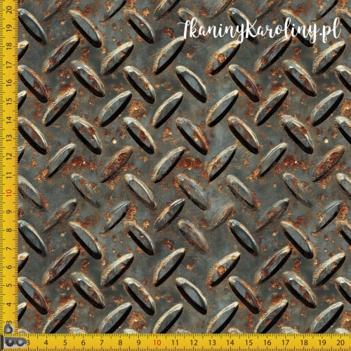 TKANINA WODOODPORNA OXFORD - Metal i rdza - Ryflowana Stal [6-8]