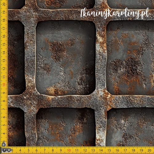 WELUR TAPICERSKI - Metal i rdza - krata [6-8]