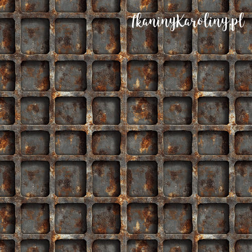 SOFTSHELL WODOODPORNY - Metal i rdza - krata [6-8]