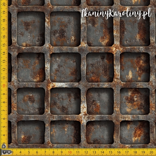 SOFTSHELL WODOODPORNY - Metal i rdza - krata [6-8]