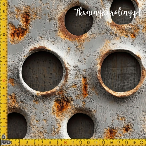 WELUR TAPICERSKI - Metal i rdza - Perforowana Stal [6-8]