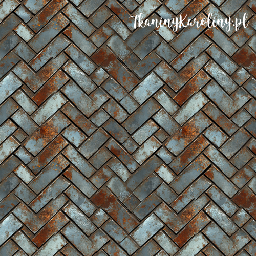 SOFTSHELL WODOODPORNY- Metal i rdza - Przemysłowa jodełka [6-8]