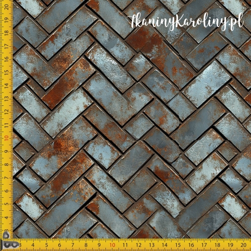 SOFTSHELL WODOODPORNY- Metal i rdza - Przemysłowa jodełka [6-8]