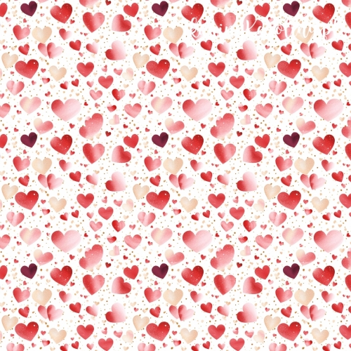 TKANINA WODOODPORNA OXFORD Serduszka 1 - czerowne i różowe na białym tle